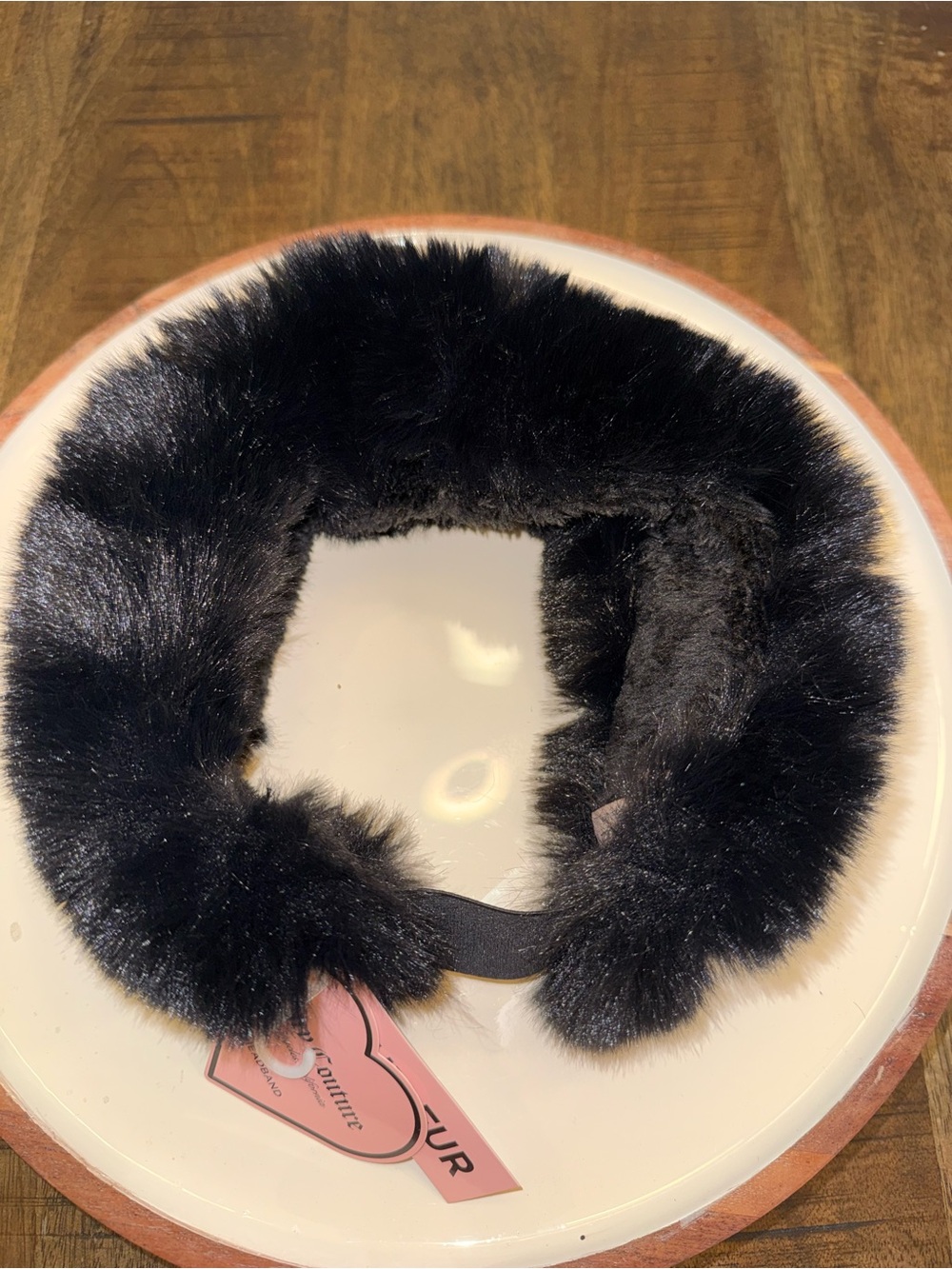 Juicy Couture Black Faux Fur Headband